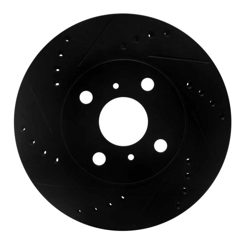 DFC 00-05 Toyota Echo Front Left Drilled & Slotted Black Brake Rotor