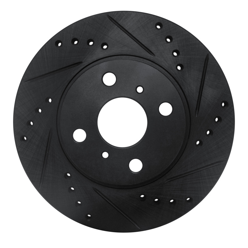 DFC 00-05 Toyota MR2 Spyder Front Right Drilled & Slotted Black Brake Rotor