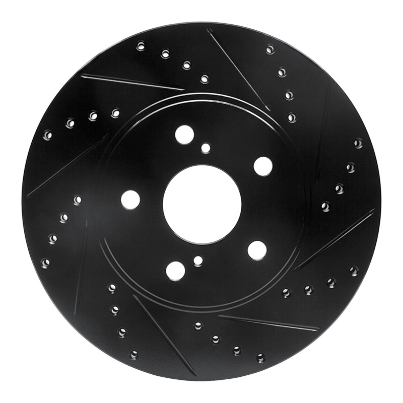 DFC 02-15 Lexus IS250 Front Right Drilled & Slotted Black Brake Rotor