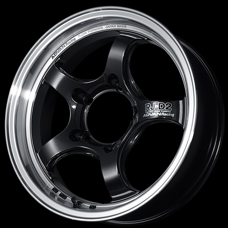 Advan RG-D2 15x5.5 / +45 Offset / 4x100 / 63mm Bore / Machining and Black Gunmetallic