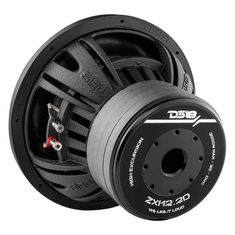 DS18 12in 1000 Watts RMS 2 ohm DVC High Excursion Subwoofer