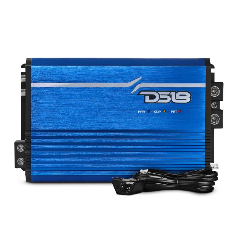 DS18 1-Channel Amp Class D Full-Range Monoblock 2500 Watts RMS/1ohm Blue