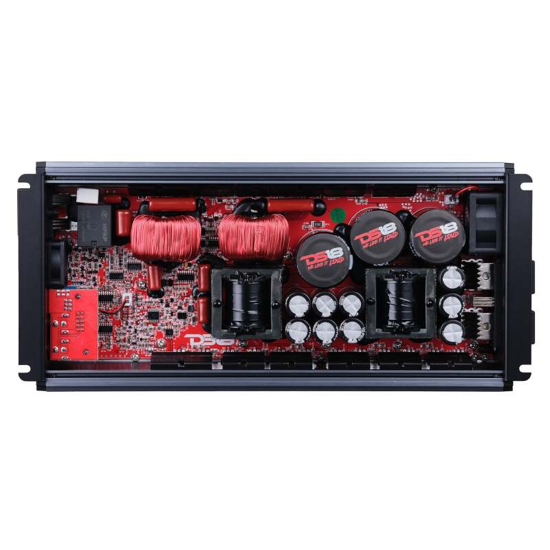 DS18 1-Channel Amp Class D Full-Range Monoblock 5000 Watts RMS/1ohm DPIV1/0 Terminals Incl Titanium