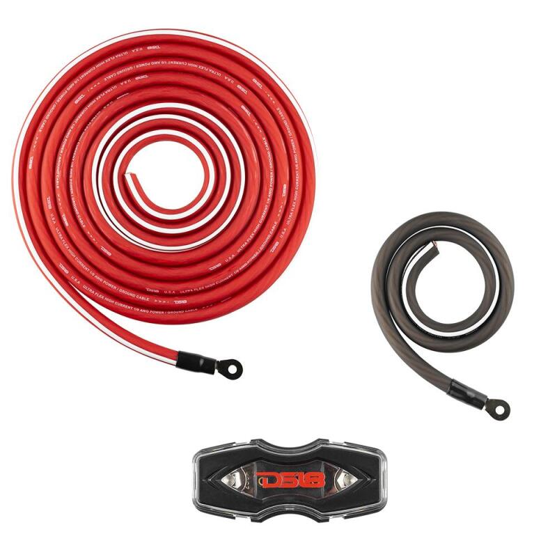 DS18 4-GA Amplifier Install Kit- Red