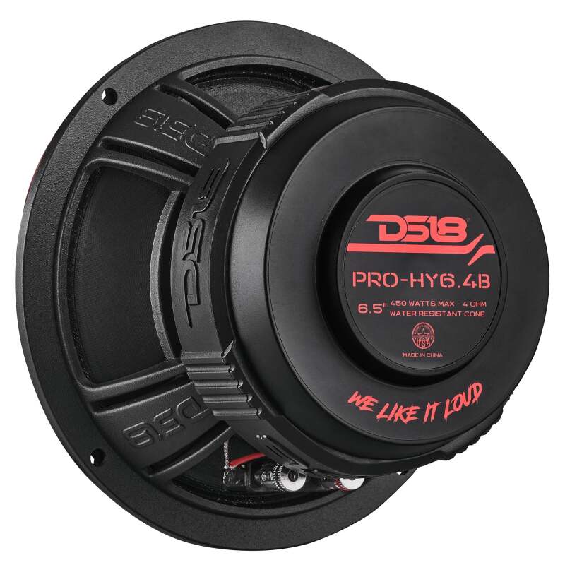 DS18 6.5in 225 Watts RMS 4 ohm Mid-Range Loudspeaker w/ Water Resistant Cone