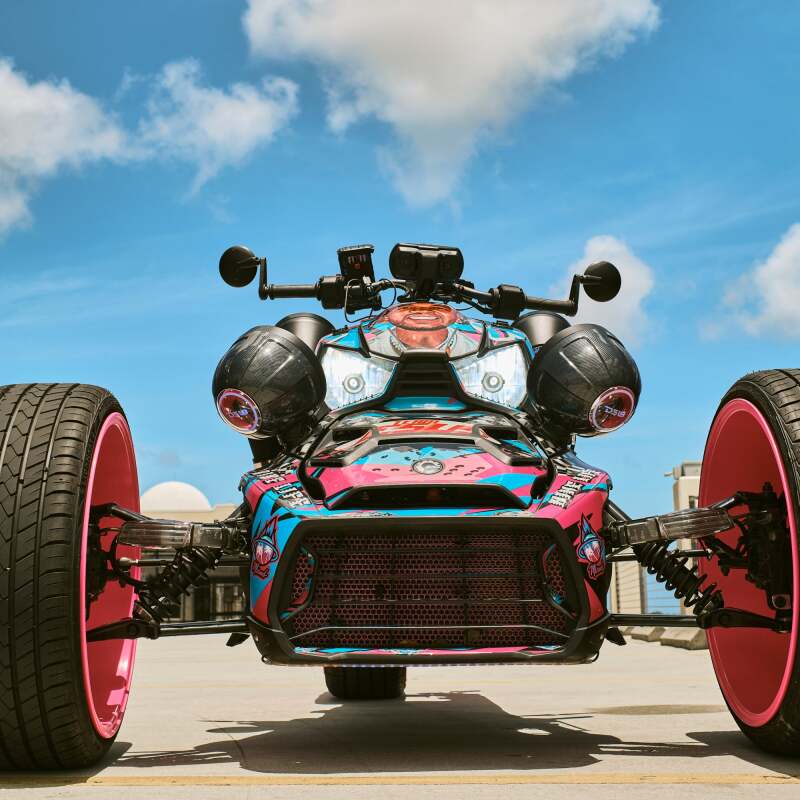 DS18 6.5in Marine And Powersports Universal Flat Mount Speaker Pod RGB LED Lights- Black