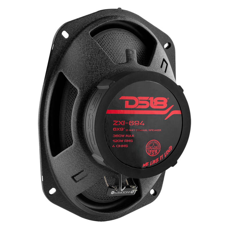 DS18 6x9in 120 Watts RMS 4 ohm 2-Way Coaxial Speaker w/ Kevlar Cones