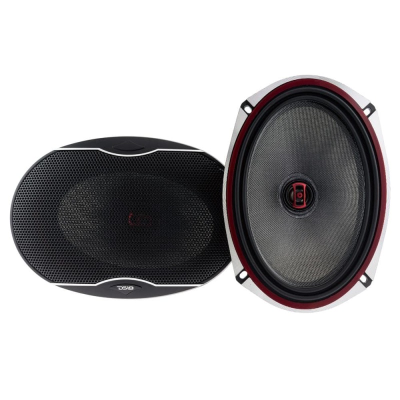 DS18 6x9in 160 Watts RMS 3 ohm 2-Way Coaxial Speakers And Component System w/ Fiberglass Cone