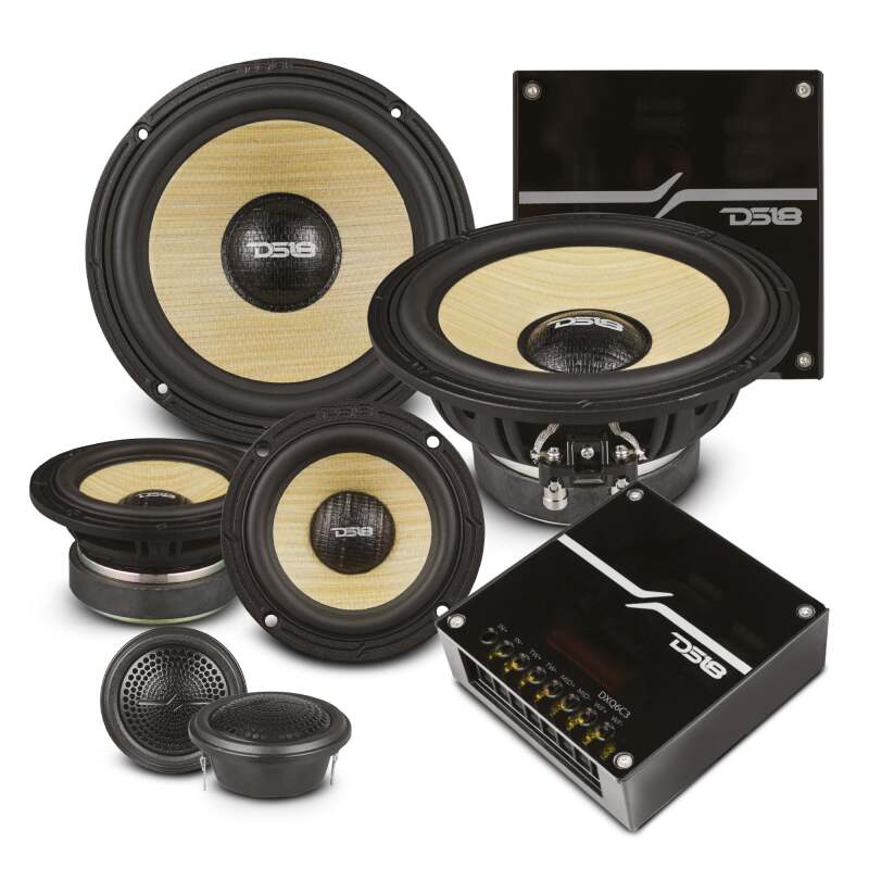 DS18 Dlx Quality 6.5in + 3.5in + 2in 3-Way 150 Watts RMS 4 ohm Yellow Straw + Composite Foam Cone