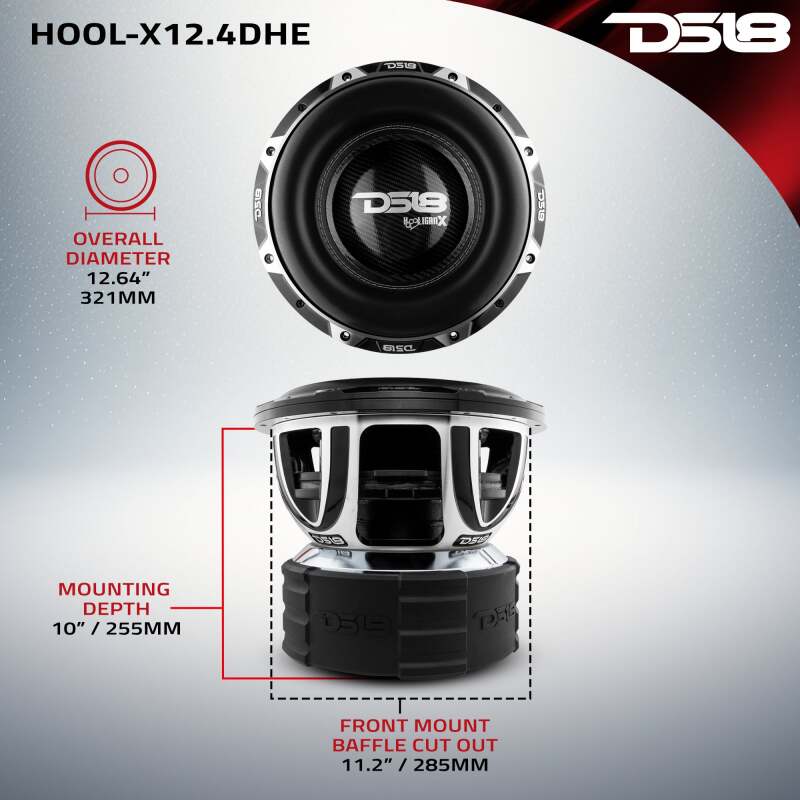 DS18 Hooligan High Excursion Subwoofer 15in 4000 Watts RMS 2 ohm DVC