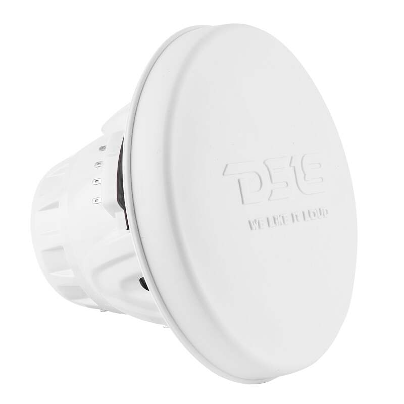 DS18 Hybrid Marine Speaker w/ Driver And RGB LEDs 6.5in 2-Way 250 Watts RMS 4 ohm White w/ Covers