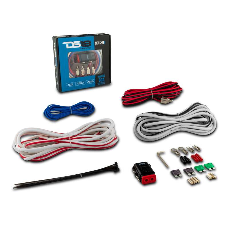 DS18 Marine Amplifier Installation Kit 8-GA 100% Copper Tinned Wire