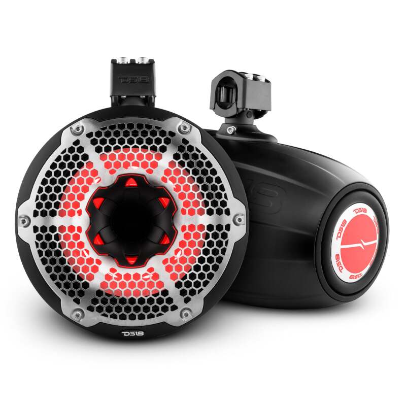 DS18 Marine And Psports Towers w/ Built In 10in 1in Driver 300 Watts RMS RGB LED Lights Black
