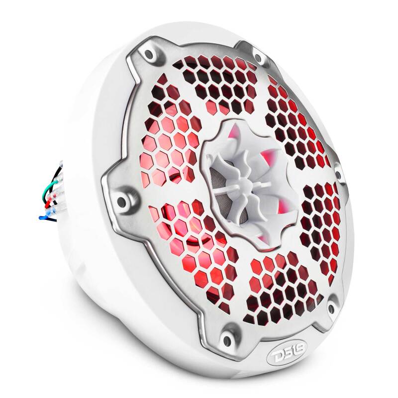 DS18 NXL-M Series Speaker w/ RGB LED Lights 6.5in 2-Way 100 Watts RMS 4 ohm White w/ Cover