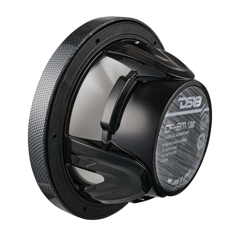 DS18 NXL-M Series Speaker w/ RGB LED Lights 8in 2-Way 125 Watts RMS 4 ohm Black Crbn Fiber w/ Cover