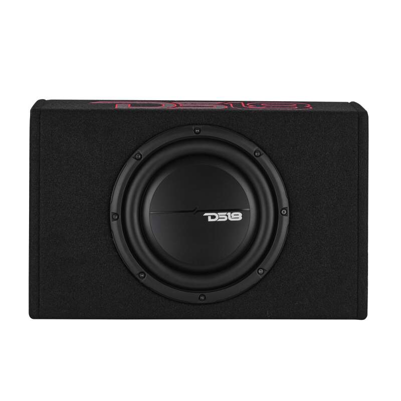 DS18 Single 10in Shallow Enclosure w/ Subwoofer 350 Watts RMS Sealed Black Carpet Amplified
