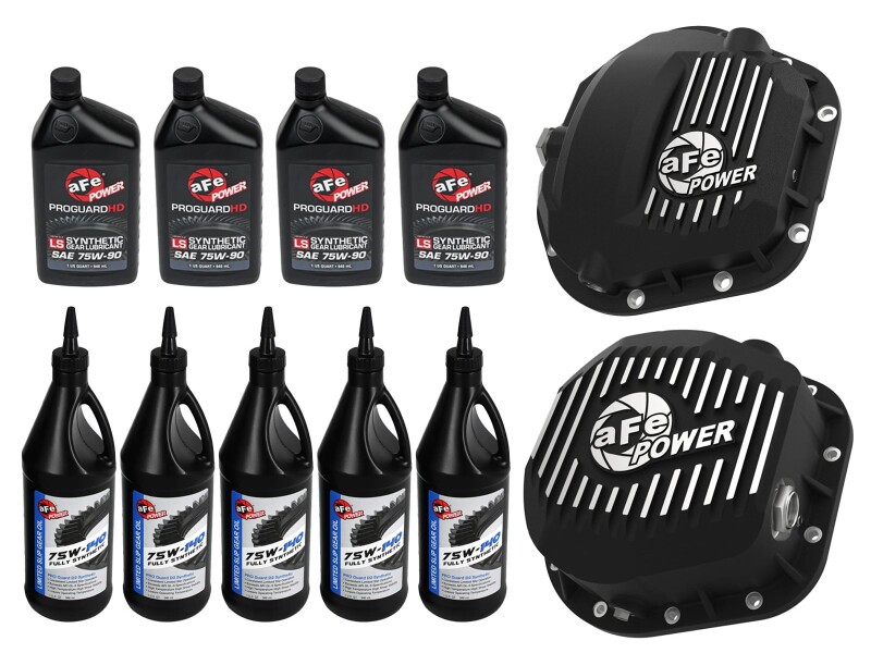 aFe Power Front/Rear Diff Cover Kit w/ Oil 99-16 Ford F-250/F-350 V8 (Dana 60/Super 60 & Sterling)