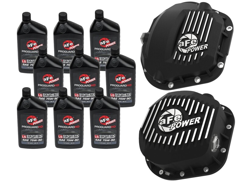 aFe Power Front/Rear Diff Cover Kit w/ Oil 17-22 Ford Diesel V8 (Dana Super 60 & Sterling 10.5-12)