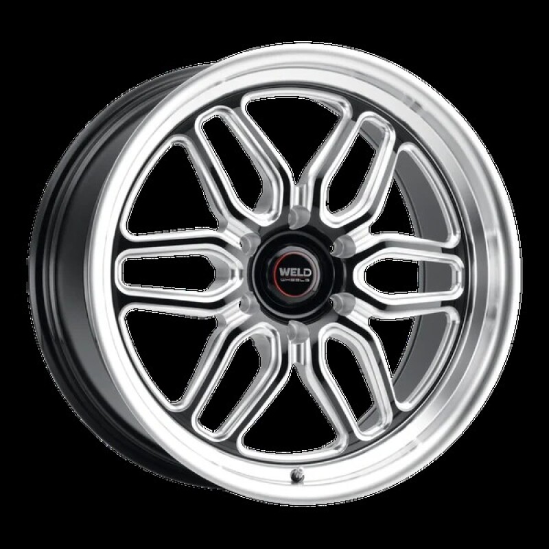 Weld Laguna 6 Drag 17x11in / 6x127 BP / ET36 / BS 7.375 Gloss BLK MIL DIA 78.1