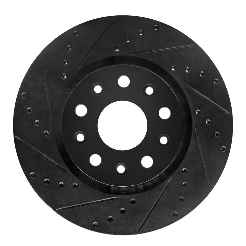 R1 2002-2018 Dodge Sprinter 2500 Rear Left Drilled & Slotted Black Brake Rotor