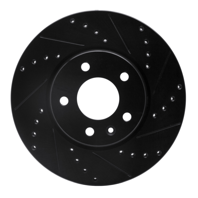 R1 2011-2025 Buick LaCrosse Front Right Drilled & Slotted Black Brake Rotor