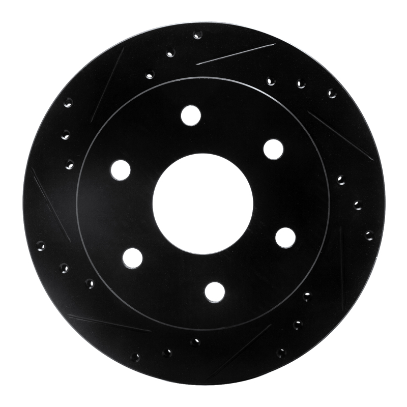 R1 1988-1991 Chevrolet K1500 Front Left Drilled & Slotted Black Brake Rotor