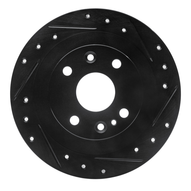 R1 1990-2003 Ford Escort Rear Right Drilled & Slotted Black Brake Rotor