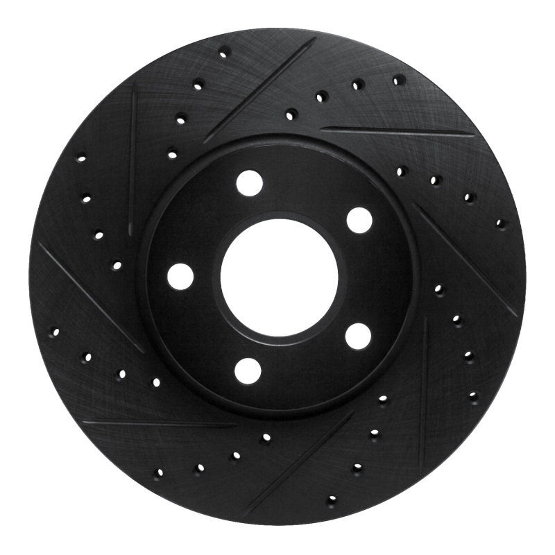 R1 2010-2013 Ford Transit Connect Front Left Drilled & Slotted Black Brake Rotor