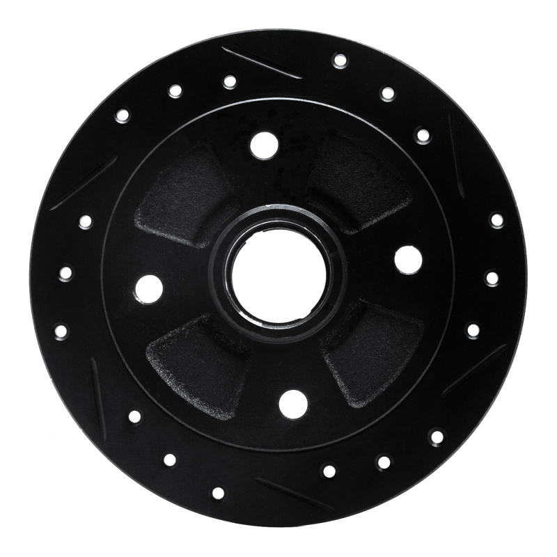 R1 1987-1994 Mazda 323 Rear Right Drilled & Slotted Black Brake Rotor
