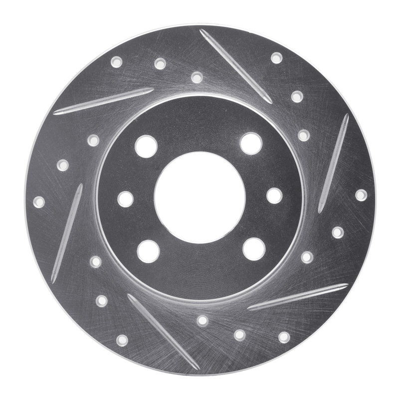 R1 2009-2019 Fiat 500 (Mexico) Rear Right Drilled & Slotted Silver Brake Rotor