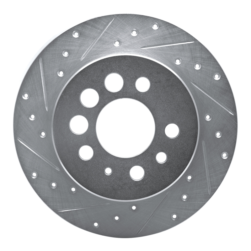 R1 1974-1995 Volvo 245 Rear Left Drilled & Slotted Silver Brake Rotor