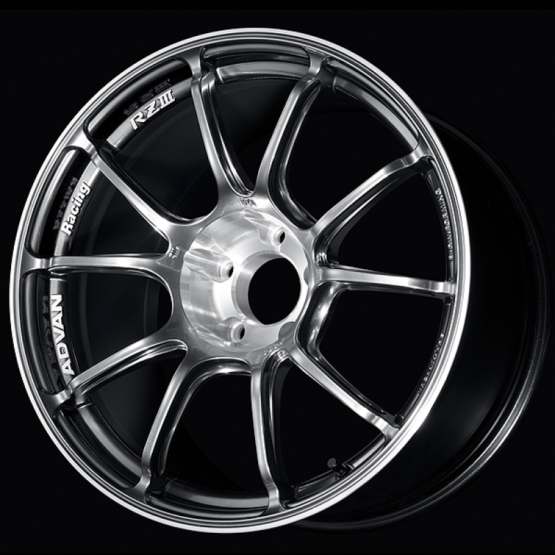 Advan RZIII 18x7.5 / +39 Offset / 5x112 BC / 66.5mm Bore / Hyper Platinum Black & Diamond Cut