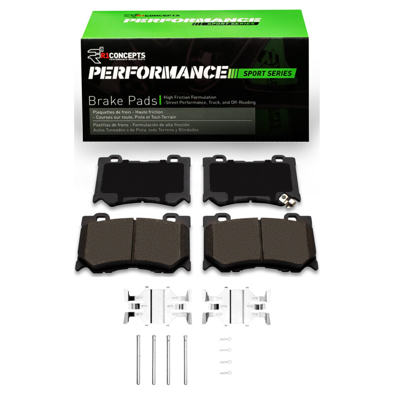 R1 23-24 Nissan Z (w/Akebono 4 Piston Calipers) Front R1 Performance Sport Pads & Hardware Kit