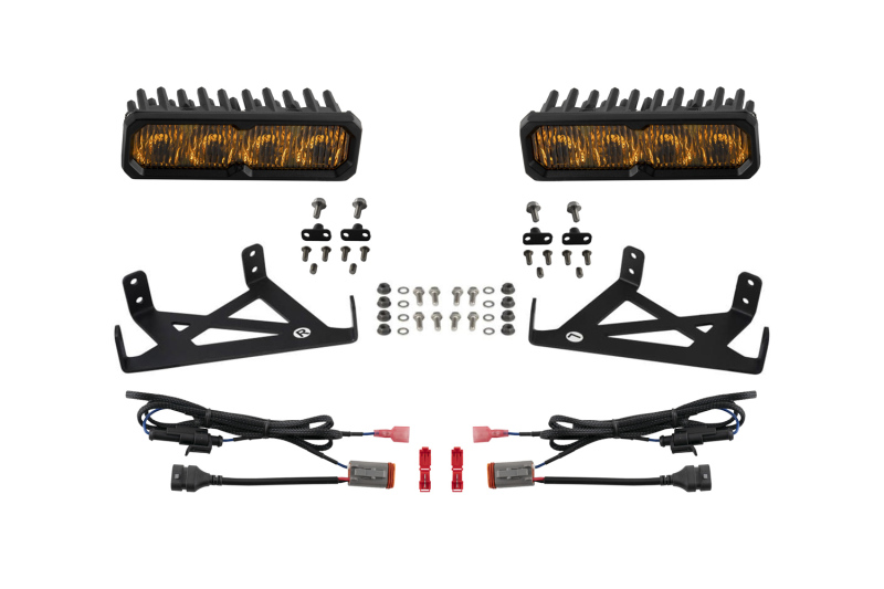 Diode Dynamics 2020-2022 Ford F-250 Super Duty F250 Fog SS6 Sport LED Kit Yellow 3000K