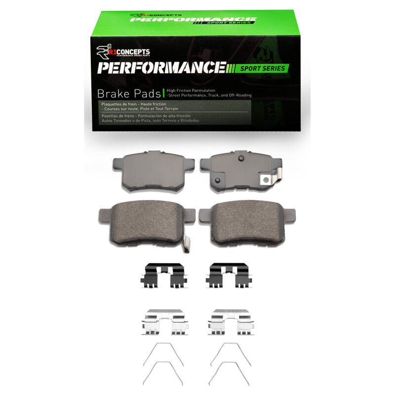 R1 08-17 Acura TSX Rear Performance Sport Brake Pads & Hardware Kit