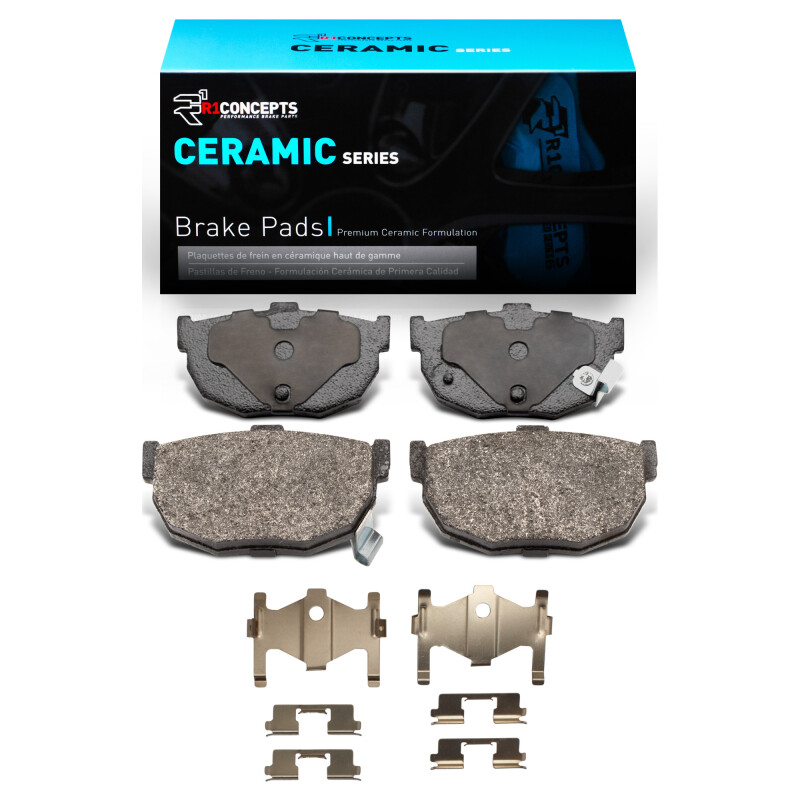 R1 85-09 Hyundai Elantra Rear Ceramic Brake Pads & Hardware Kit