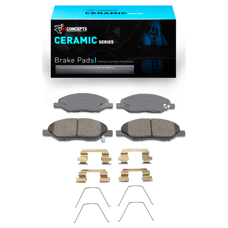 R1 07-17 Nissan Tiida (Mexico) Front Ceramic Brake Pads & Hardware Kit