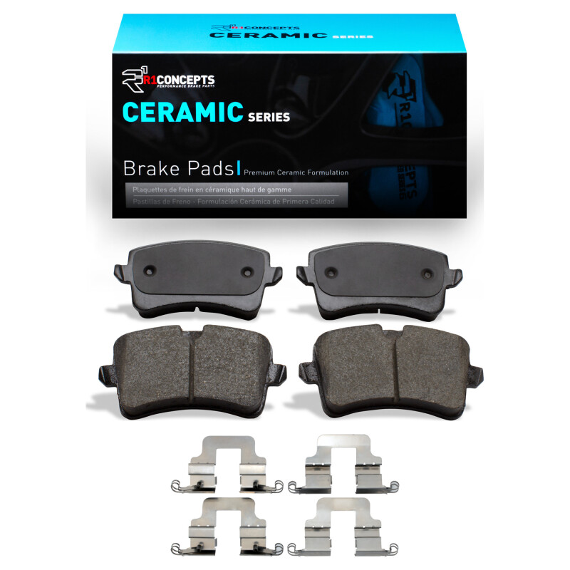 R1 08-17 Audi A4 (Mexico) Rear Ceramic Brake Pads & Hardware Kit