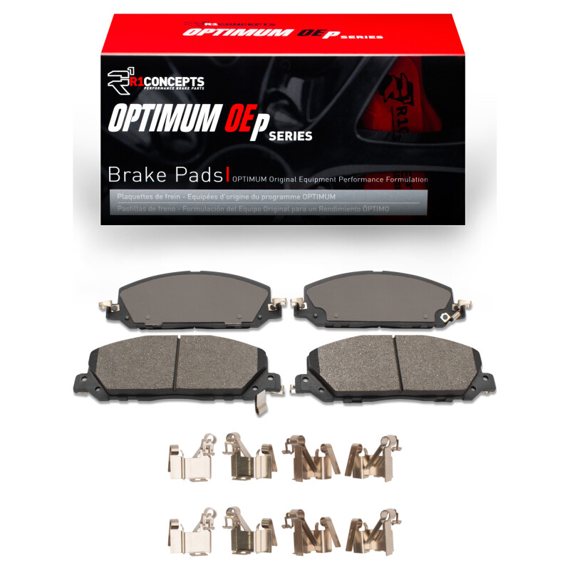 R1 20-25 Ford Police Interceptor UTILITY Front Optimum OE Brake Pads & Hardware Kit