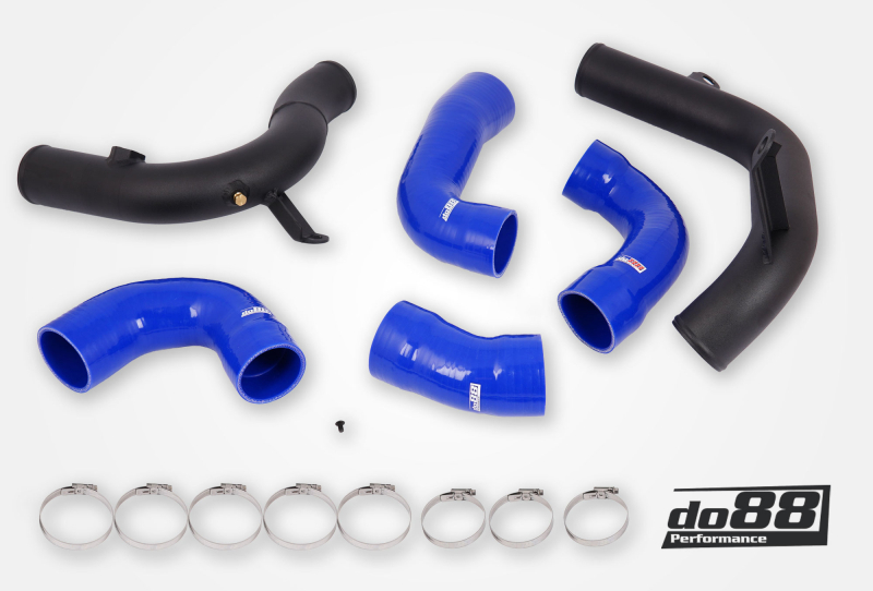 do88 Audi/Seat/Skoda/Volkswagen 1.8T/2.0T (MQB) OEM Intercooler Pressure Pipes w/Blue Hoses