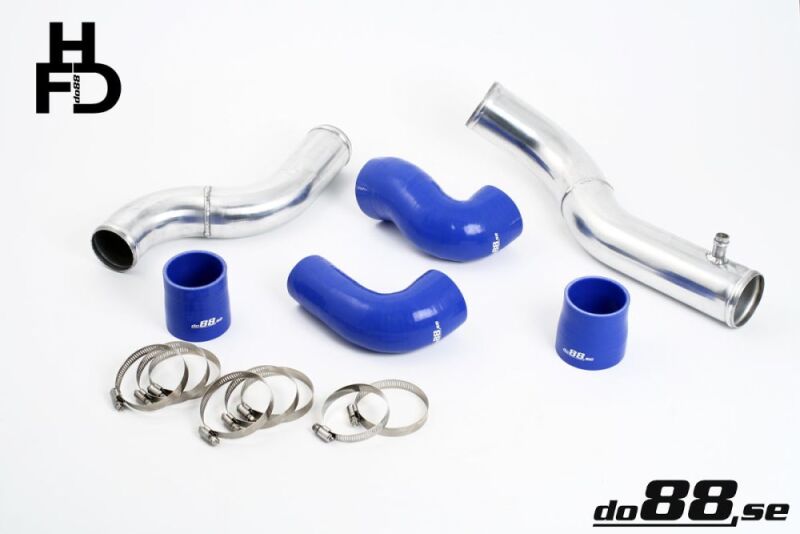 do88 Volvo 7/940 Turbo Top Connection Pipe Kit Blue Hoses 3in Throttle Body