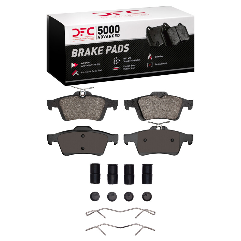 DFC 03-15 Chevrolet Cobalt Rear 5000 Advanced Low Metallic Brake Pads and Hardware Kit