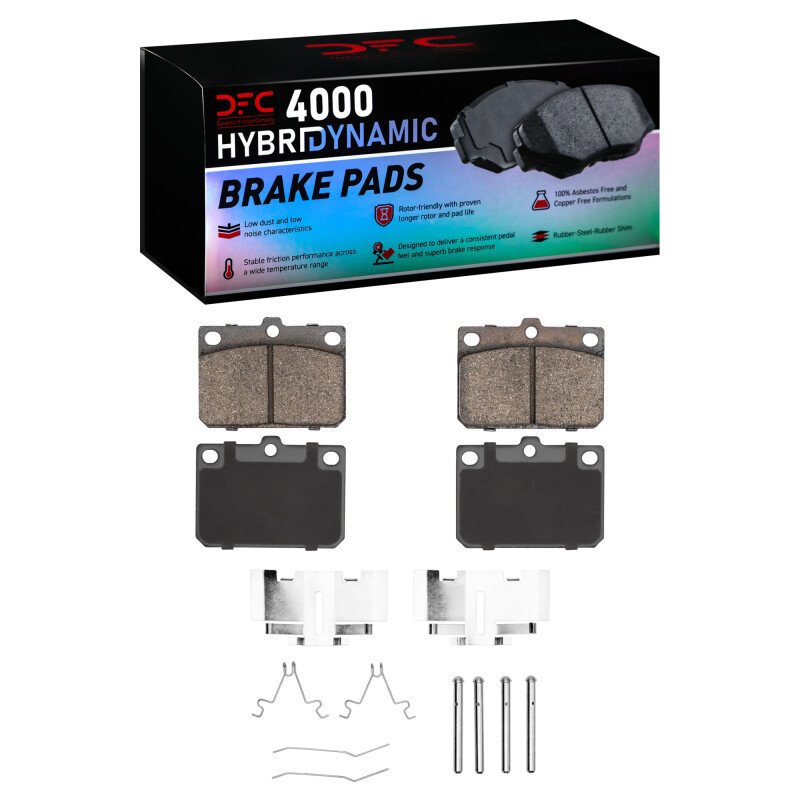 DFC 81-83 Toyota Corolla (US/Canada) Front 4000 HybriDynamic Brake Pads and Hardware Kit