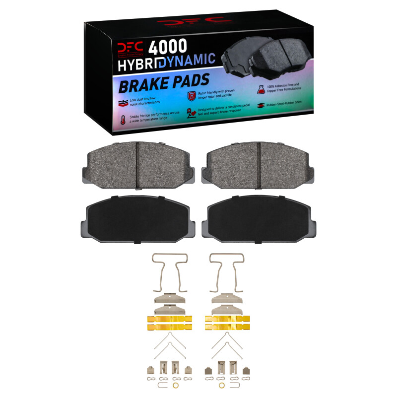 DFC 70-79 Toyota Corolla (US/Canada) Front 4000 HybriDynamic Brake Pads and Hardware Kit