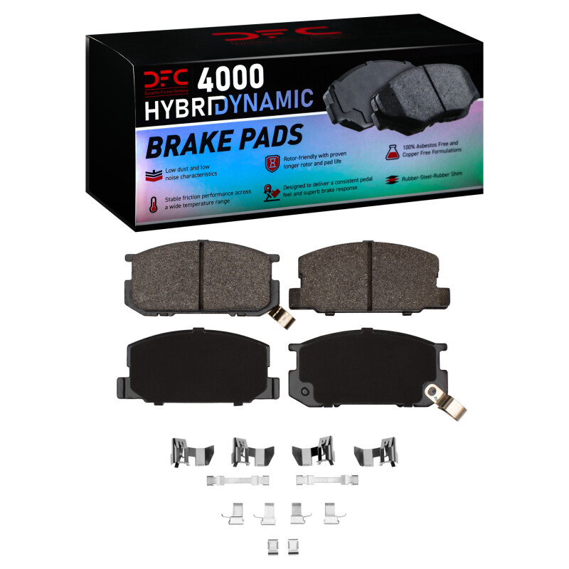 DFC 84-87 Toyota Corolla (US/Canada) Front 4000 HybriDynamic Brake Pads and Hardware Kit
