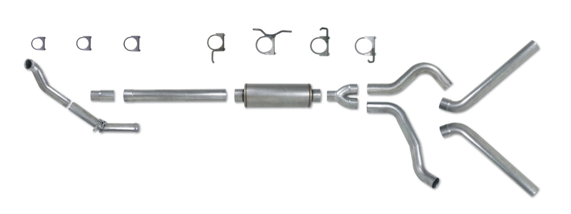 Diamond Eye KIT 4in Turbo Back DUAL AL: 94-97 FORD 7.3L F250/F350 PWRSTROKE NFS W/ CARB EQUIV STDS