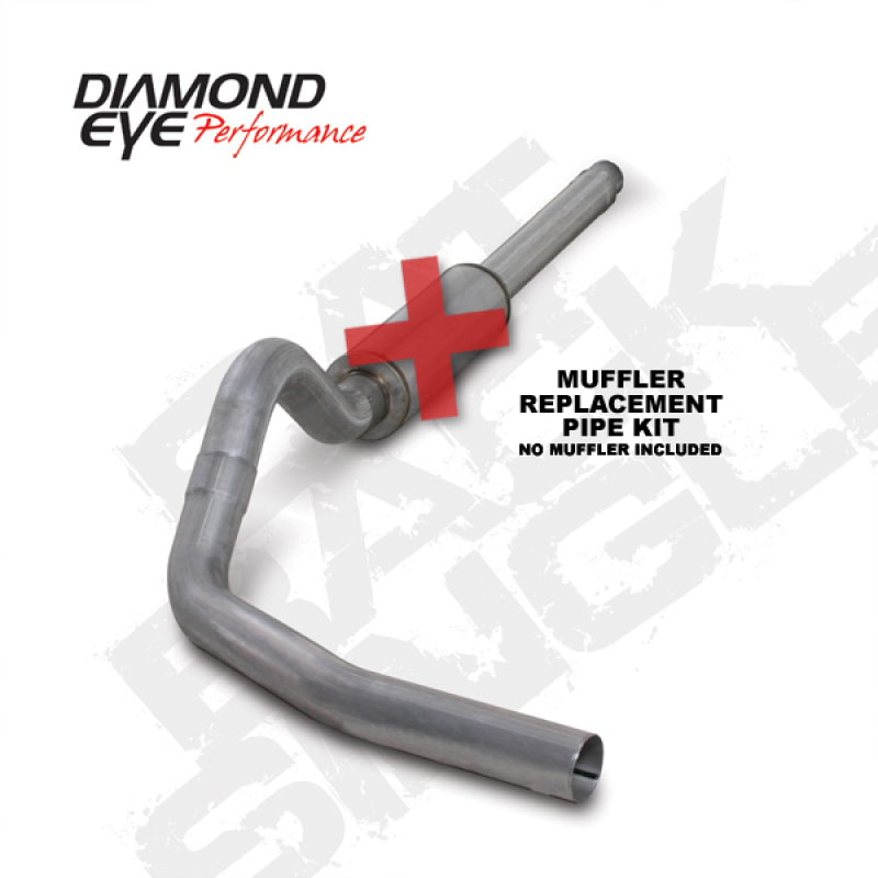 Diamond Eye KIT 4in Catback MFLR RPLCMENT PIPE Single AL: 94-97 FORD 7.3L F250/F350 PWRSTROKE