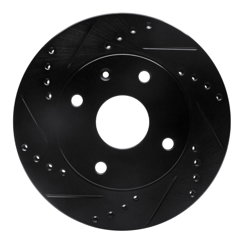 R1 04-10 Chevrolet Optra (USA/Canada) Front Left Drilled & Slotted Black Brake Rotor