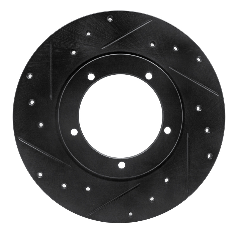 R1 65-76 Porsche 911 Front Left Drilled & Slotted Black Brake Rotor