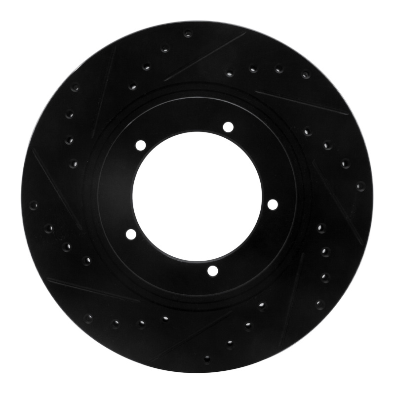 R1 86-86 Porsche 944 Turbo Front Left Drilled & Slotted Black Brake Rotor